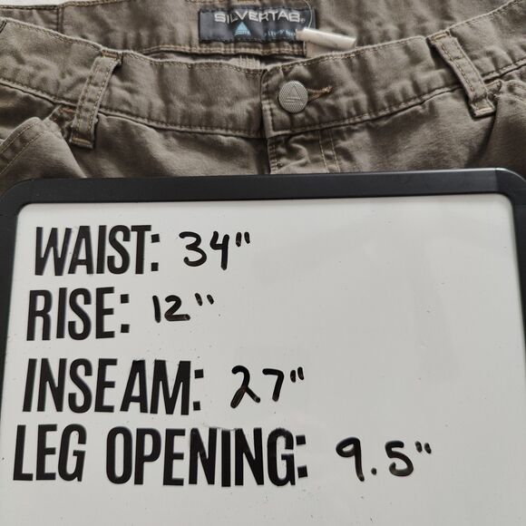 Vintage Levis Silvertab Carpenter Pants 34x27 Khaki Cotton Baggy Y2K - Picture 6 of 6